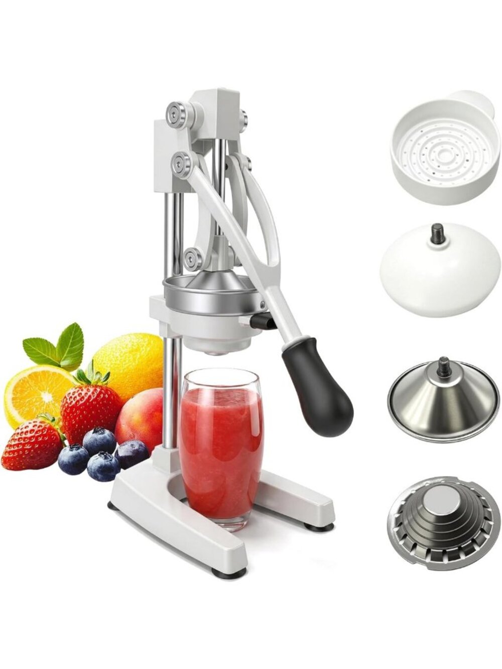 2-in-1 Citrus Juicer & Lemon Squeezer with Suction Base for Easy Juice